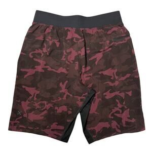 Lululemon T.H.E. Short Linerless 9" SIZE S Incognito Camo Red Multi Swift
